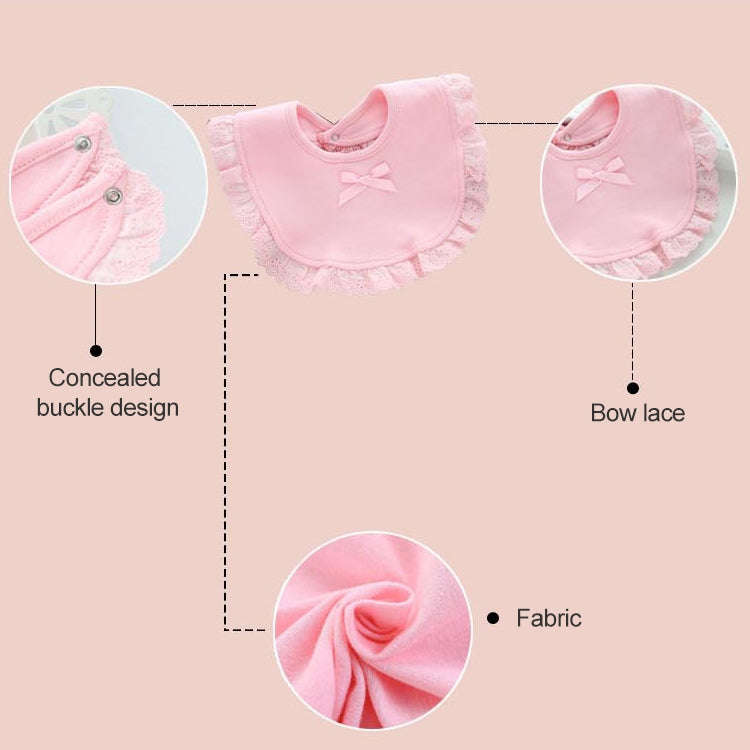 Newborn Lace Bow Baby Bibs Infant Saliva Towels(White)