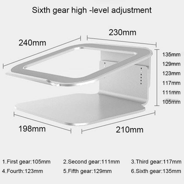 Height Adjustable Aluminum Alloy Laptop Cooling Stand 360 Rotation Ergonomic 10-17 inch Notebook ...