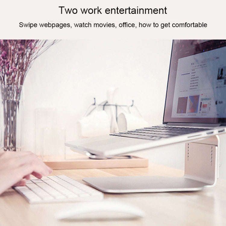 Height Adjustable Aluminum Alloy Laptop Cooling Stand 360 Rotation Ergonomic 10-17 inch Notebook ...