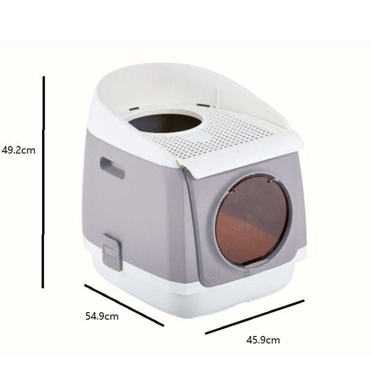 Plastic Flip Cover Fully Enclosed Deodorant Litter Box Pet Potty(Blue)