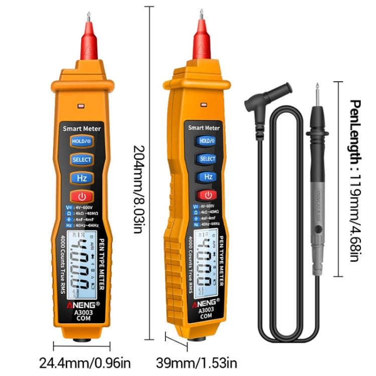 ANENG A3003 Multi-Function Pen-Type High-Precision Smart Multimeter(Orange)