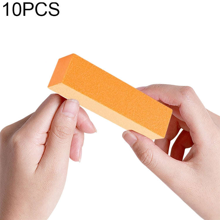 10 PCS Tofu Block Nail Polish Four Squares High Elastic Cotton Manicure Sand Block (Orange)