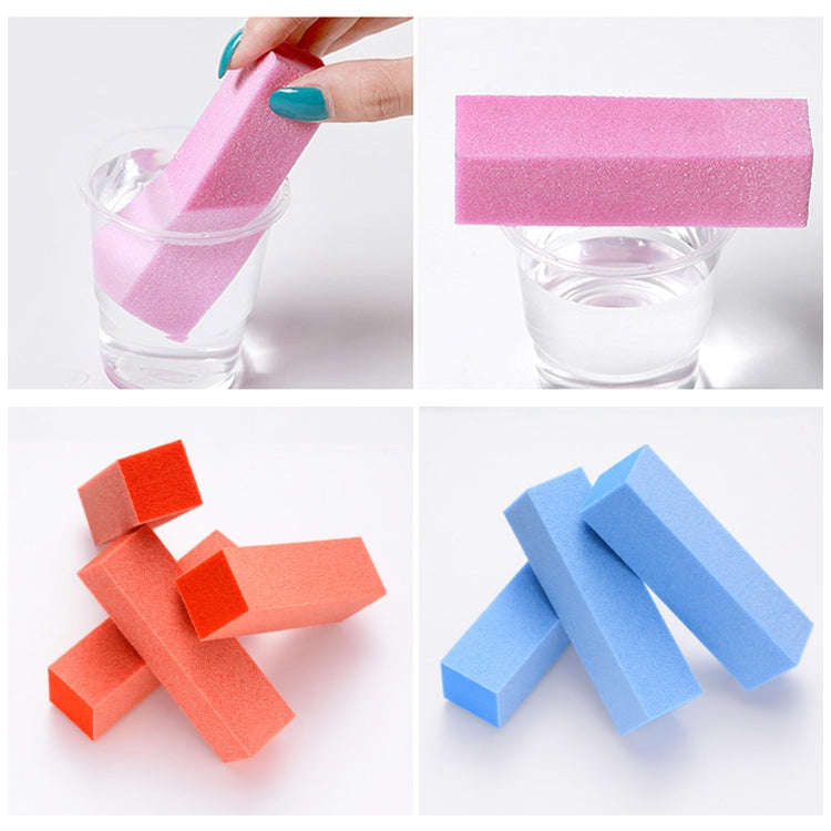 10 PCS Tofu Block Nail Polish Four Squares High Elastic Cotton Manicure Sand Block (Yellow)