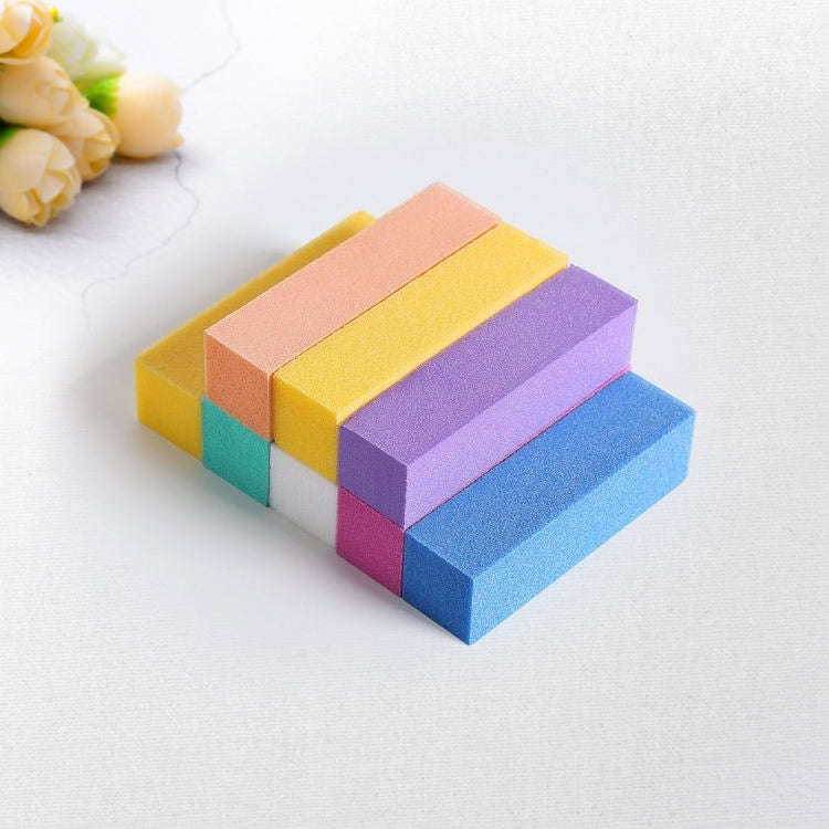 10 PCS Tofu Block Nail Polish Four Squares High Elastic Cotton Manicure Sand Block (Pink)