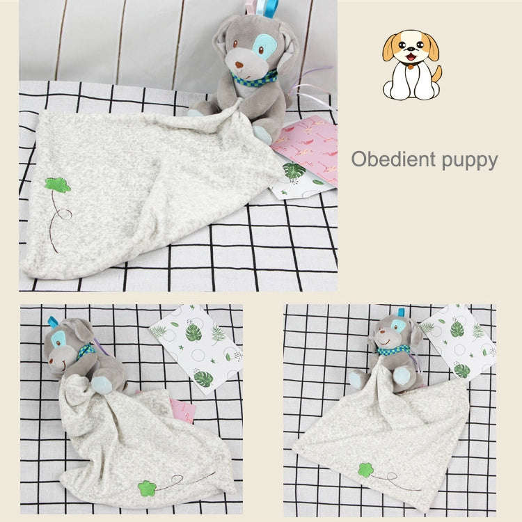 Baby Comforting Baby Multi-function Sleeping Plush Storage Blanket Cartoon Animal Towel(Dog)