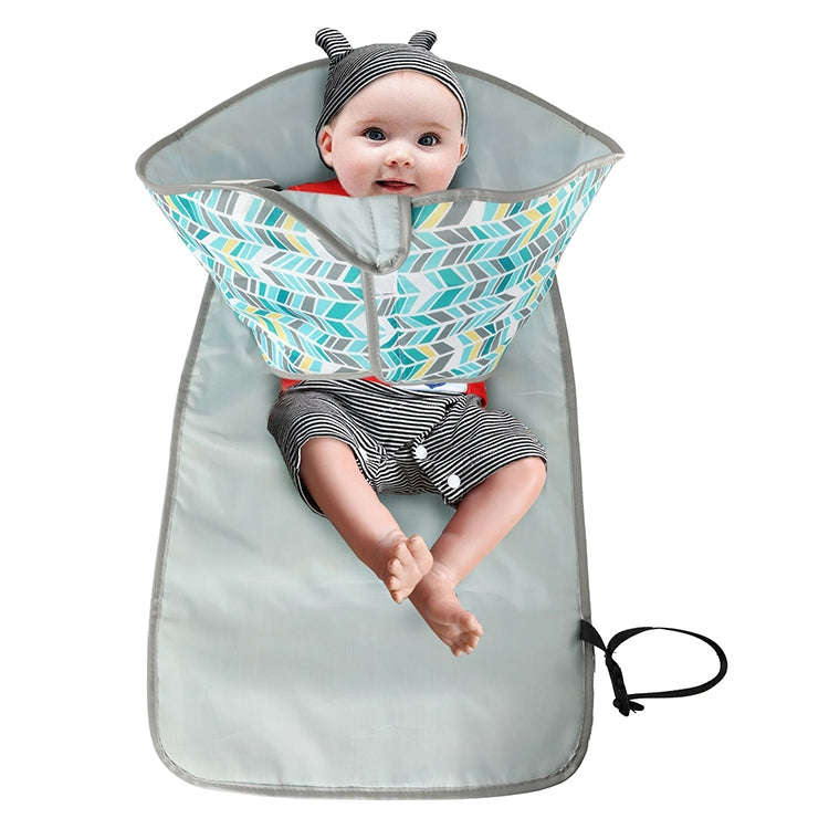 Baby Changing Diaper Pad Portable Folding Waterproof Nursing Pad, Size:One size(Light green geome...