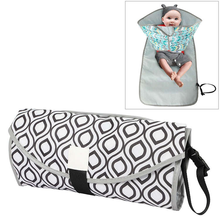 Baby Changing Diaper Pad Portable Folding Waterproof Nursing Pad, Size:One size(Black geometry)