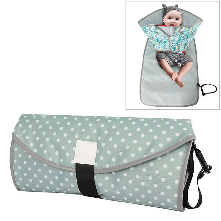 Baby Changing Diaper Pad Portable Folding Waterproof Nursing Pad, Size:One size(Light green dots)