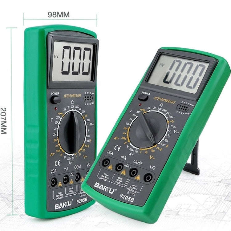 BAKU BK-9205B Measuring Capacitance Current Large Screen Display All-round Burn-proof Digital Mul...