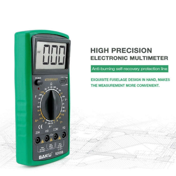 BAKU BK-9205B Measuring Capacitance Current Large Screen Display All-round Burn-proof Digital Mul...