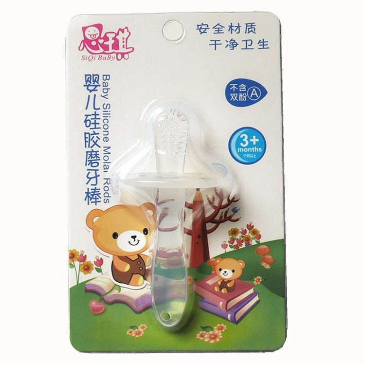 Baby Silicone Molar Stick Baby all Silicone Molar Stick Bite Teether(Transparent)