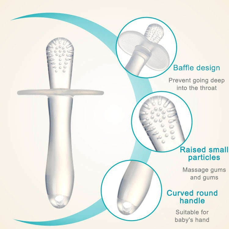 Baby Silicone Molar Stick Baby all Silicone Molar Stick Bite Teether(Transparent)