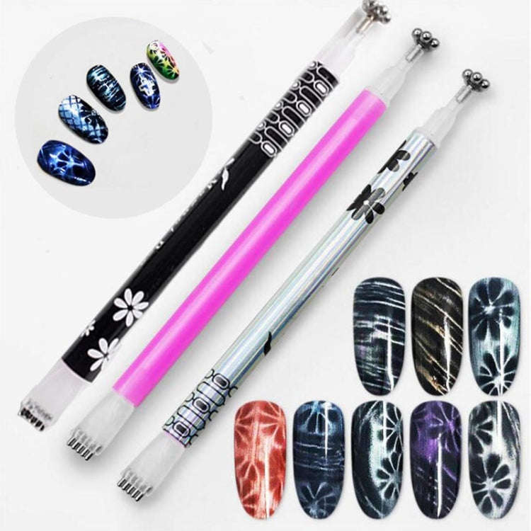 3 PCS Cat Eye Gel Magnet Pen Double Head Magnetic Pen Plum Branding Flower Magnetic Pen Nail Cat ...