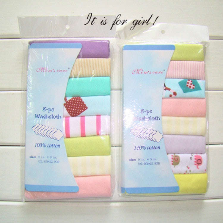 8 PCS/LOT Cotton Newborn Baby Towels Saliva Towel Baby Boys Girls Nursing Towel Handkerchief(Girl...