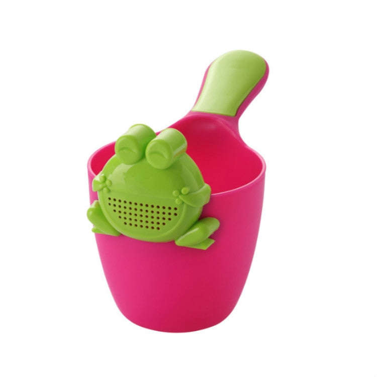 Baby Shampoo Cup Baby Shower Spoon(Rose Red + Green Frog)
