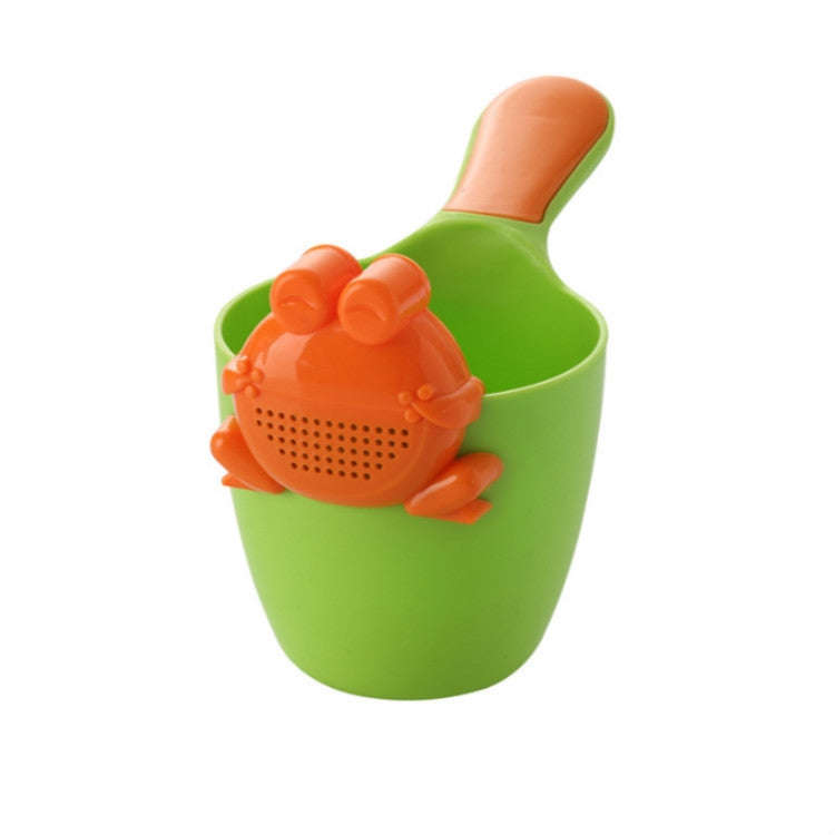 Baby Shampoo Cup Baby Shower Spoon(Green + Orange Frog)