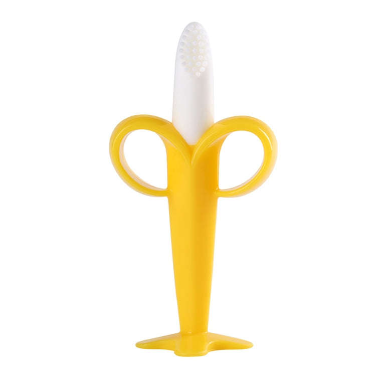 3 PCS Baby Silicone Training Toothbrush Banana Shape Safe Toddle Teether Chew Toys Teething Ring ...