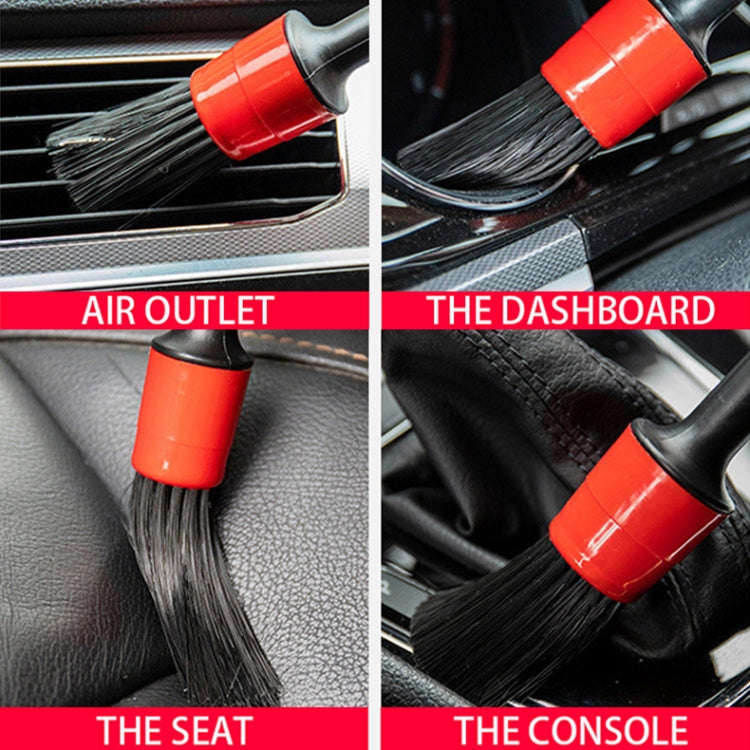 5 in 1 Car Detailing Brush Cleaning Natural Boar Hair Brushes Auto Detail Tools Products Wheels D...