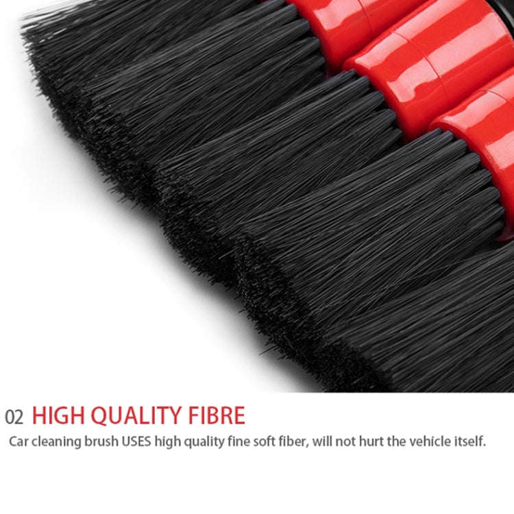 5 in 1 Car Detailing Brush Cleaning Natural Boar Hair Brushes Auto Detail Tools Products Wheels D...