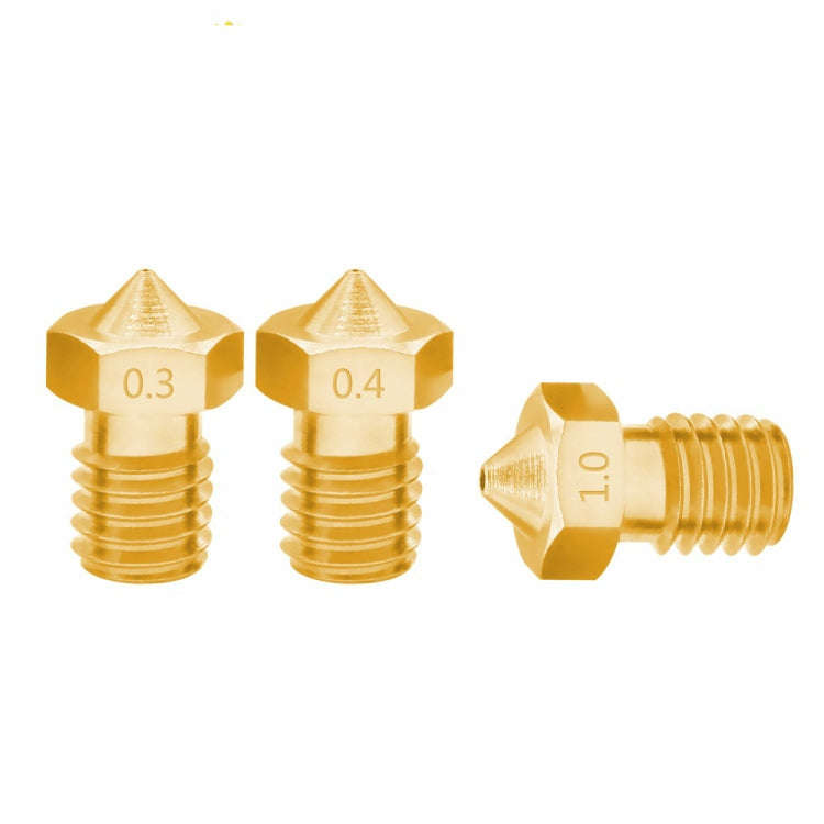 8 PCS Bugatti 3D Printer Accessories E3D-V5 V6 Nozzle M6 Thread Consumables Hot Nozzle, Size:3/0.3mm