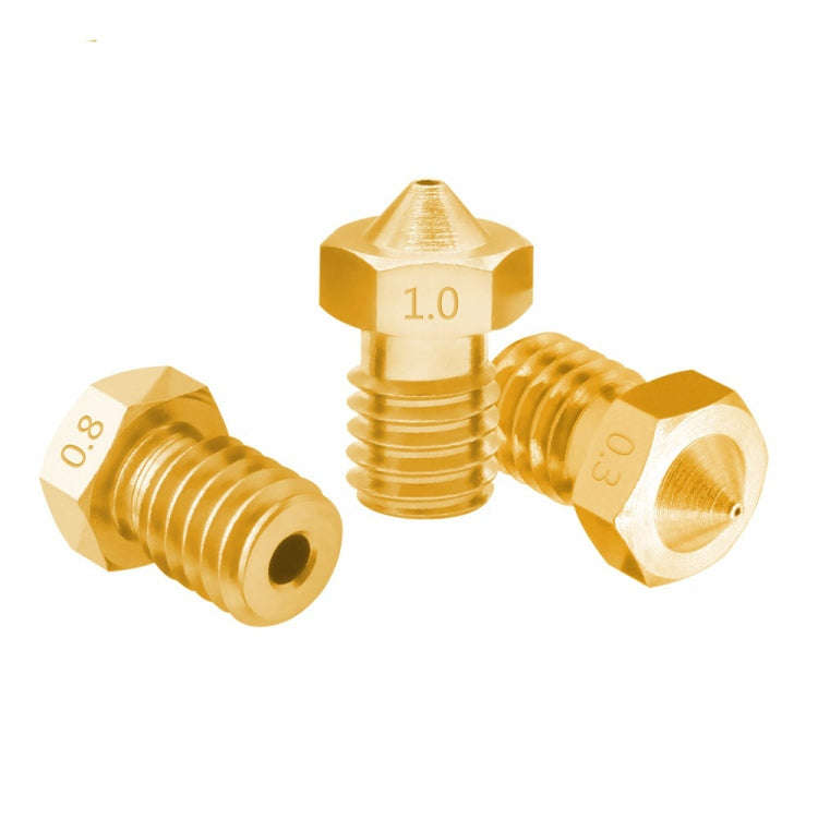 8 PCS Bugatti 3D Printer Accessories E3D-V5 V6 Nozzle M6 Thread Consumables Hot Nozzle, Size:3/0.3mm