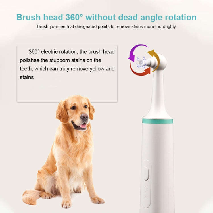 Pet Electric Toothbrush Tooth Polisher Oral Cleaning Plaque Removal Tool(Green)