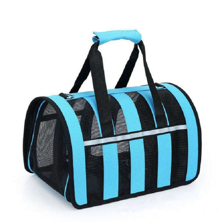 Foldable Mesh Breathable Pets Go Out Portable Diagonal Carrying Bag, Size:S(Blue)
