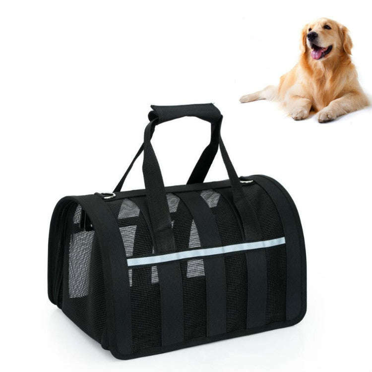 Foldable Mesh Breathable Pets Go Out Portable Diagonal Carrying Bag, Size:M(Black)