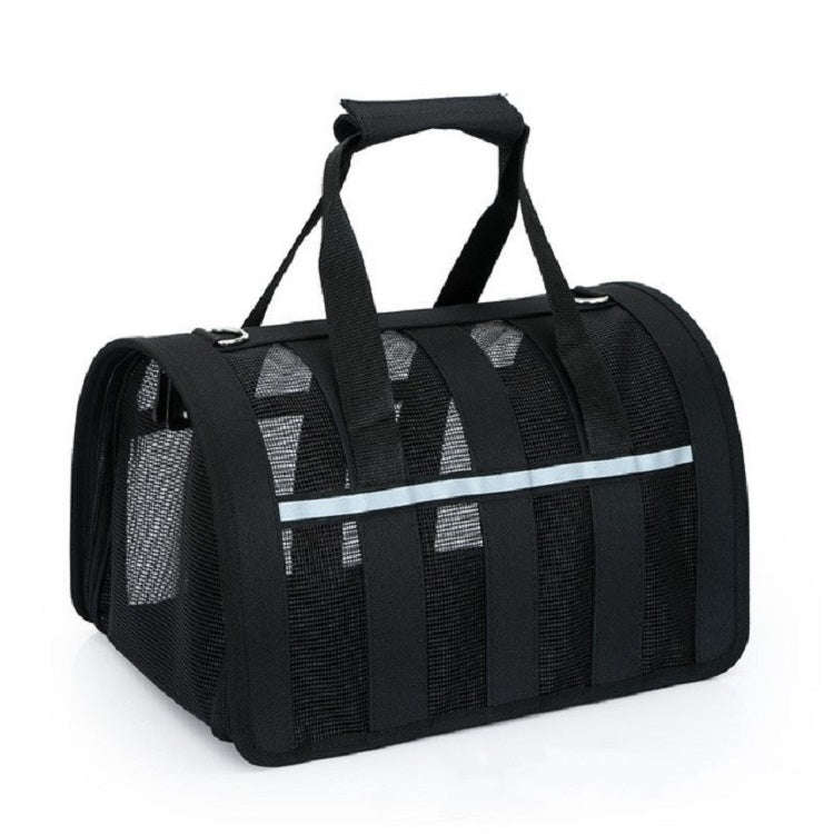 Foldable Mesh Breathable Pets Go Out Portable Diagonal Carrying Bag, Size:L(Black)