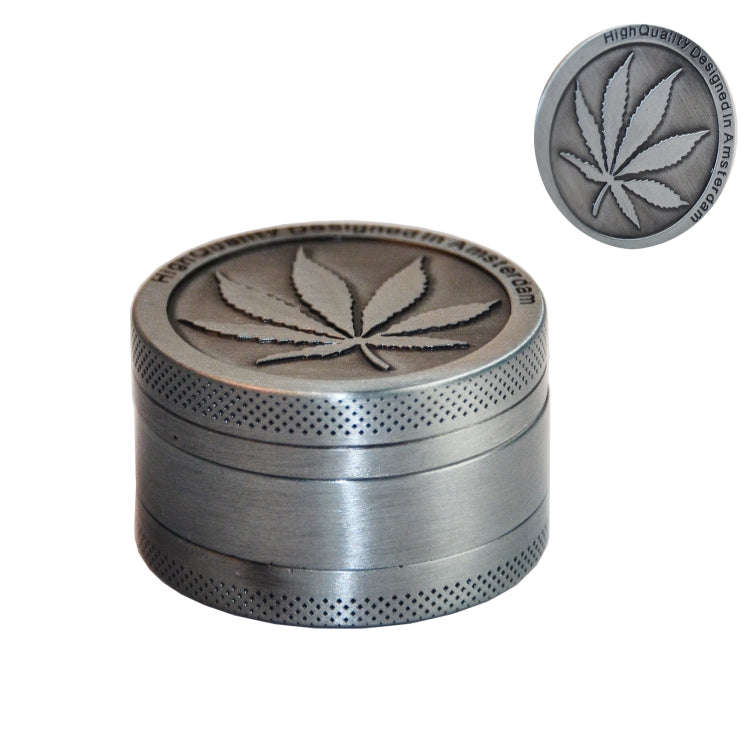 Weed Grinder Metal Stainless Steel Maple leaf Type Herbal Herb Tobacco Grinder, Size:30MM 3 laryers