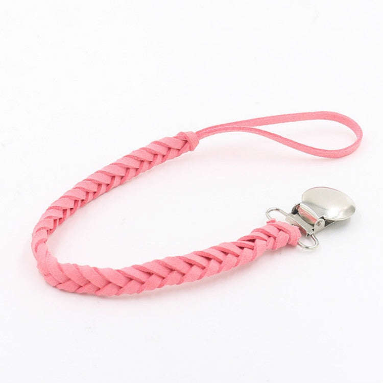3 PCS Baby Pacifier Chain Leather Woven Anti-off Chain(Pink)