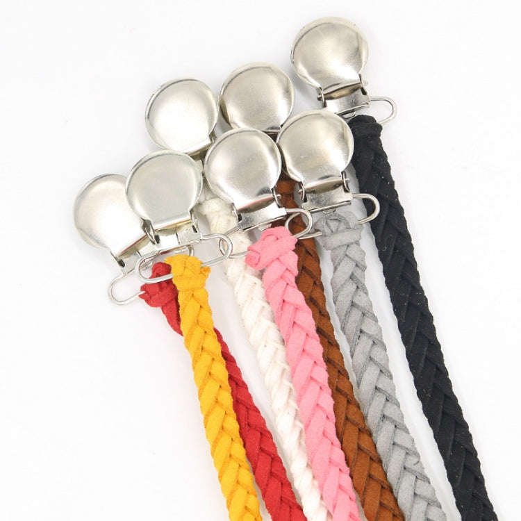 3 PCS Baby Pacifier Chain Leather Woven Anti-off Chain(Gray)