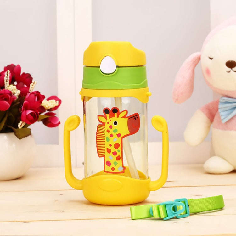 400 ml Baby Bottle Silicone Children's Drink Cup Bouncing Opening with Handle with Cartoon Patter...
