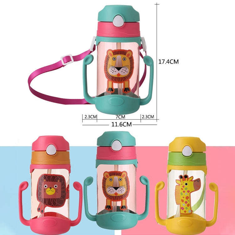 400 ml Baby Bottle Silicone Children's Drink Cup Bouncing Opening with Handle with Cartoon Patter...