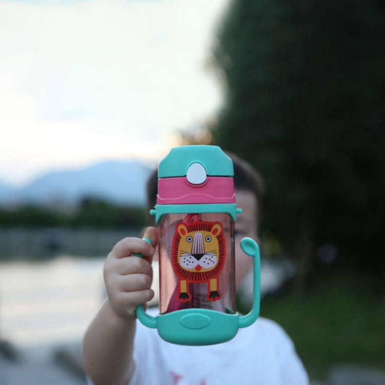 400 ml Baby Bottle Silicone Children's Drink Cup Bouncing Opening with Handle with Cartoon Patter...