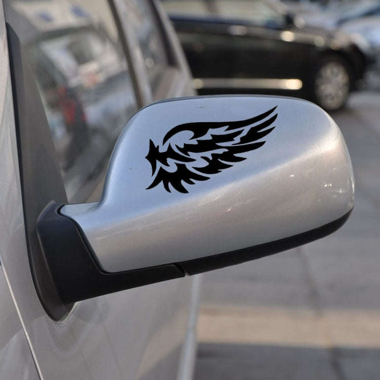 5 PCS Guardian Angel Wings Lovely Reflective Car Stickers Fashion Car Rearview Mirror Decal (Black)