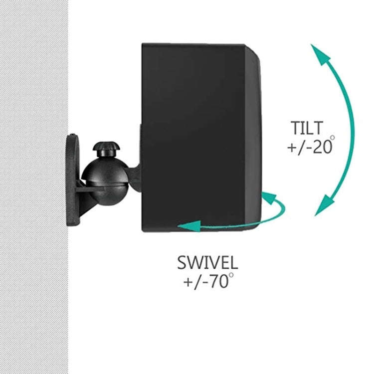 Pair Black Surround Sound Speaker Wall Mount Brackets 45 Degree Rotatable Design TV Wall Mount 8 ...