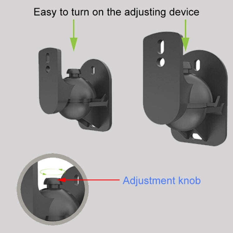 Pair Black Surround Sound Speaker Wall Mount Brackets 45 Degree Rotatable Design TV Wall Mount 8 ...