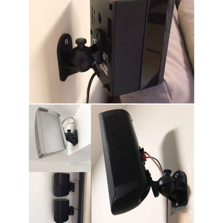 Pair Black Surround Sound Speaker Wall Mount Brackets 45 Degree Rotatable Design TV Wall Mount 8 ...