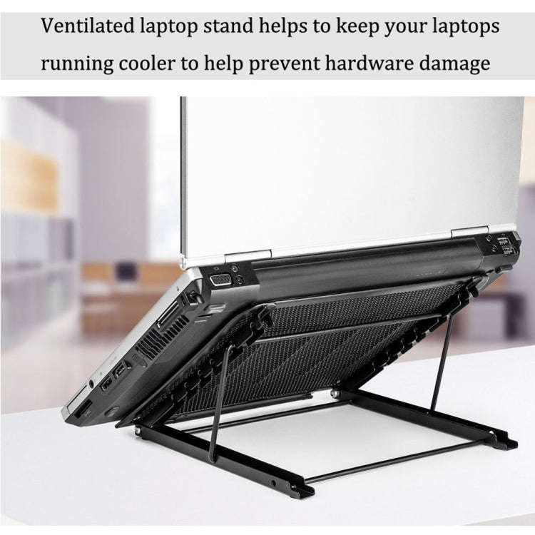 Portable Desktop Folding Cooling Metal Mesh Adjustable Ventilated Holder(Silver Gray)