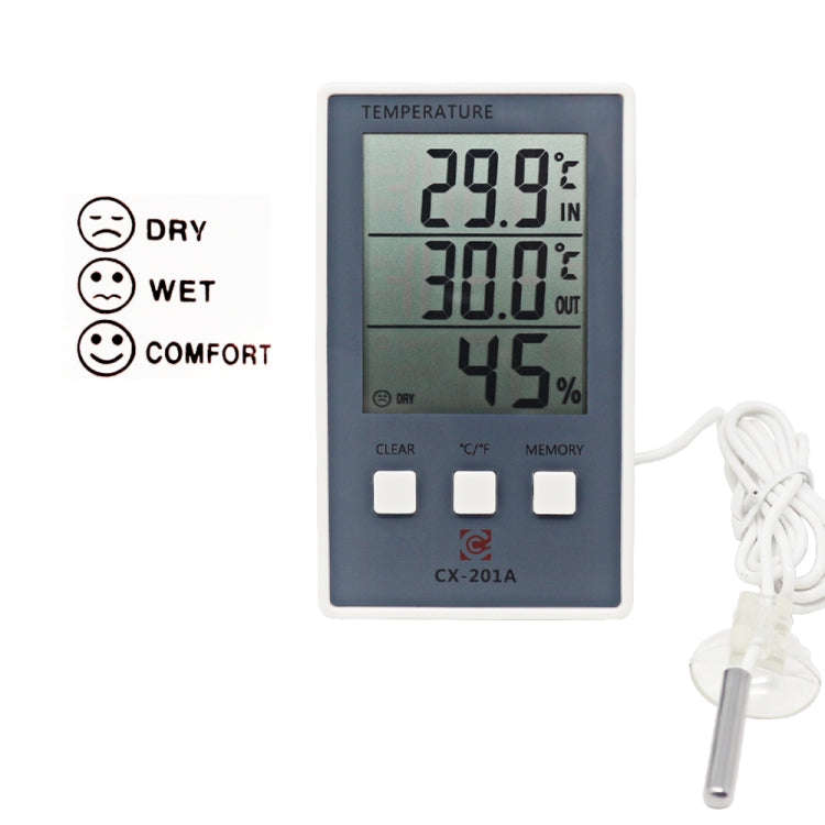 CX-201A LCD Digital Weather Station Thermometer Hygrometer Indoor  Outdoor Temperature Humidity M...