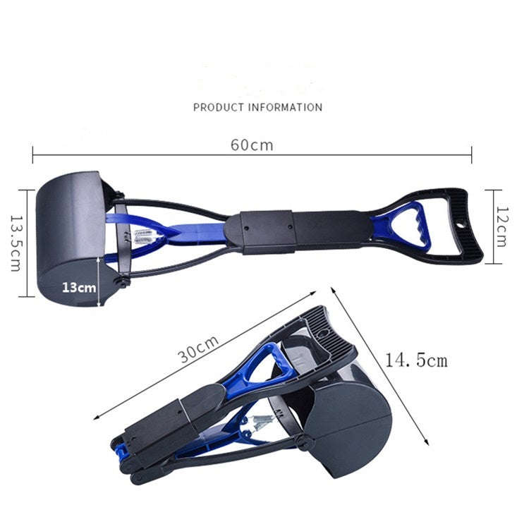 Long Handle Pet Toilet Picker Dog Foldable Toilet(Blue)