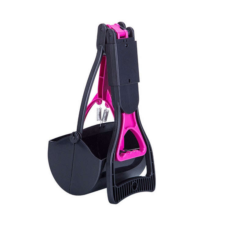 Long Handle Pet Toilet Picker Dog Foldable Toilet(Pink)
