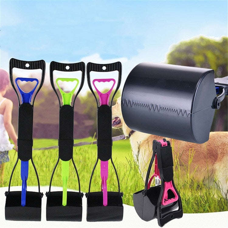 Long Handle Pet Toilet Picker Dog Foldable Toilet(Pink)