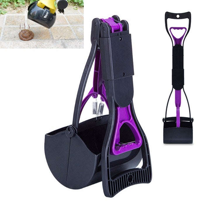 Long Handle Pet Toilet Picker Dog Foldable Toilet(Purple)
