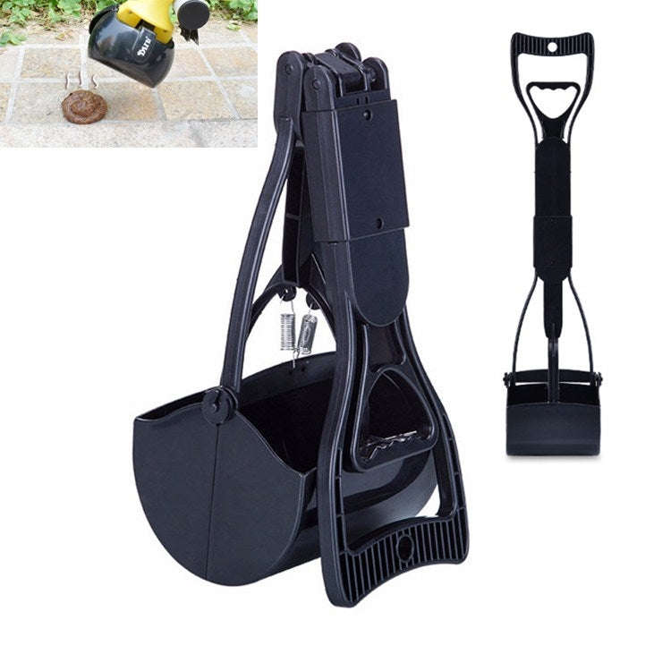 Long Handle Pet Toilet Picker Dog Foldable Toilet(Black)