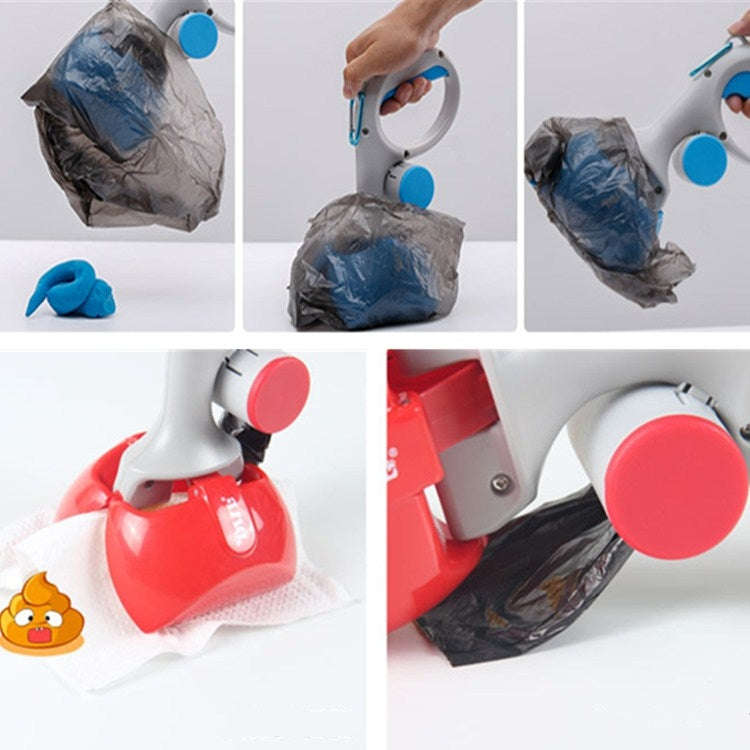 Long Handle Pet Toilet Picker Dog Foldable Toilet(Black)