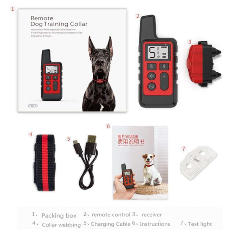 500m Dog Training Bark Stopper Remote Control Electric Shock Waterproof Electronic Collar(Blue)