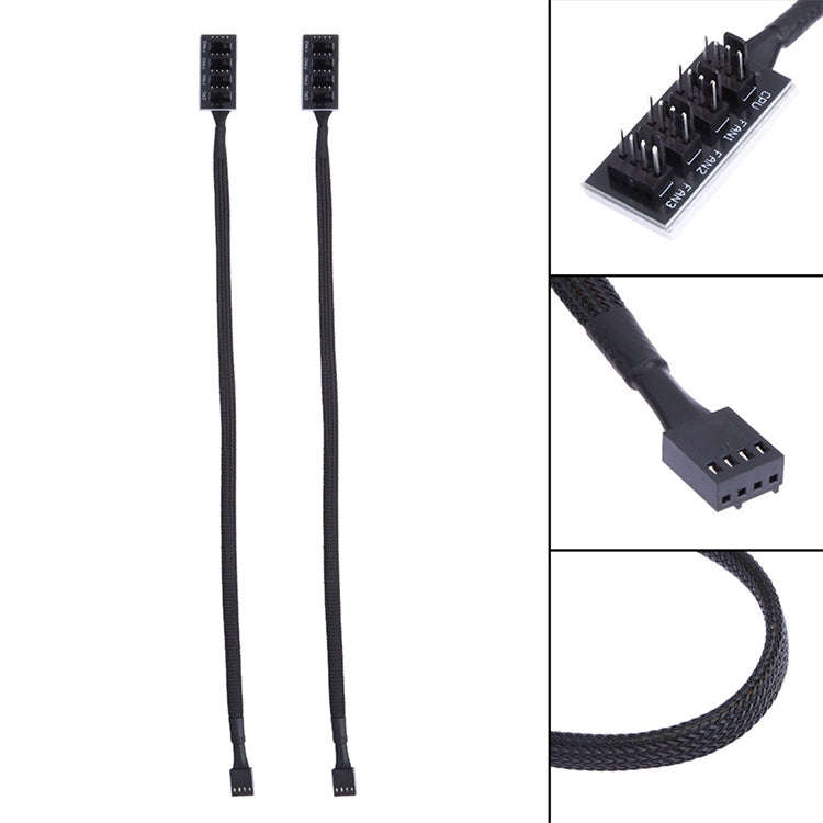 2 PCS Computer Fan PWM Hub Computer Chassis Fan Hub(A Drag Four)