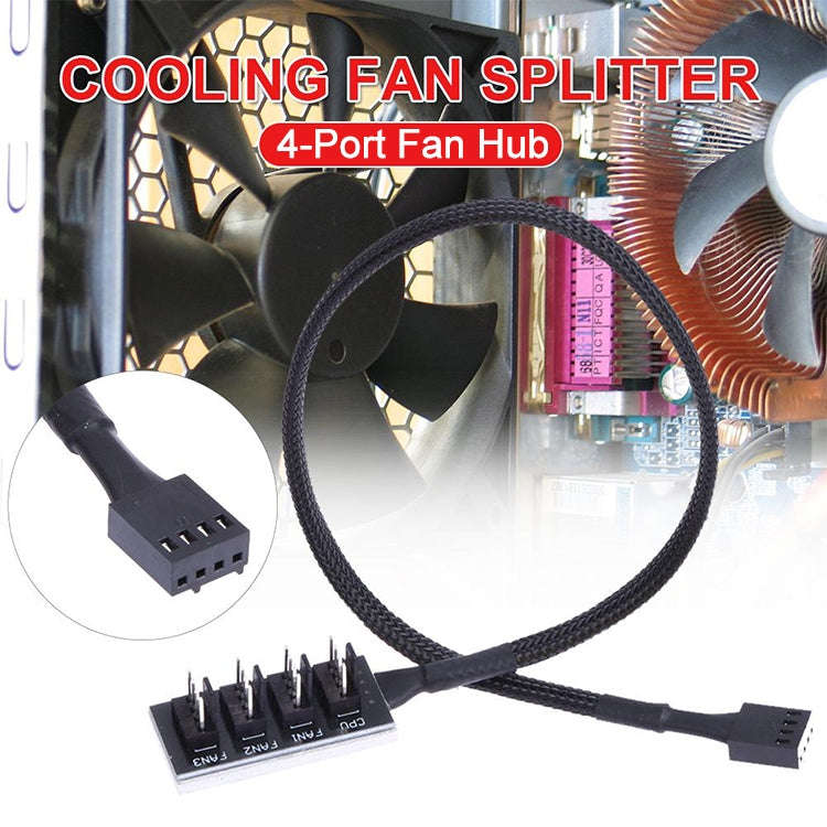 2 PCS Computer Fan PWM Hub Computer Chassis Fan Hub(A Drag Four)